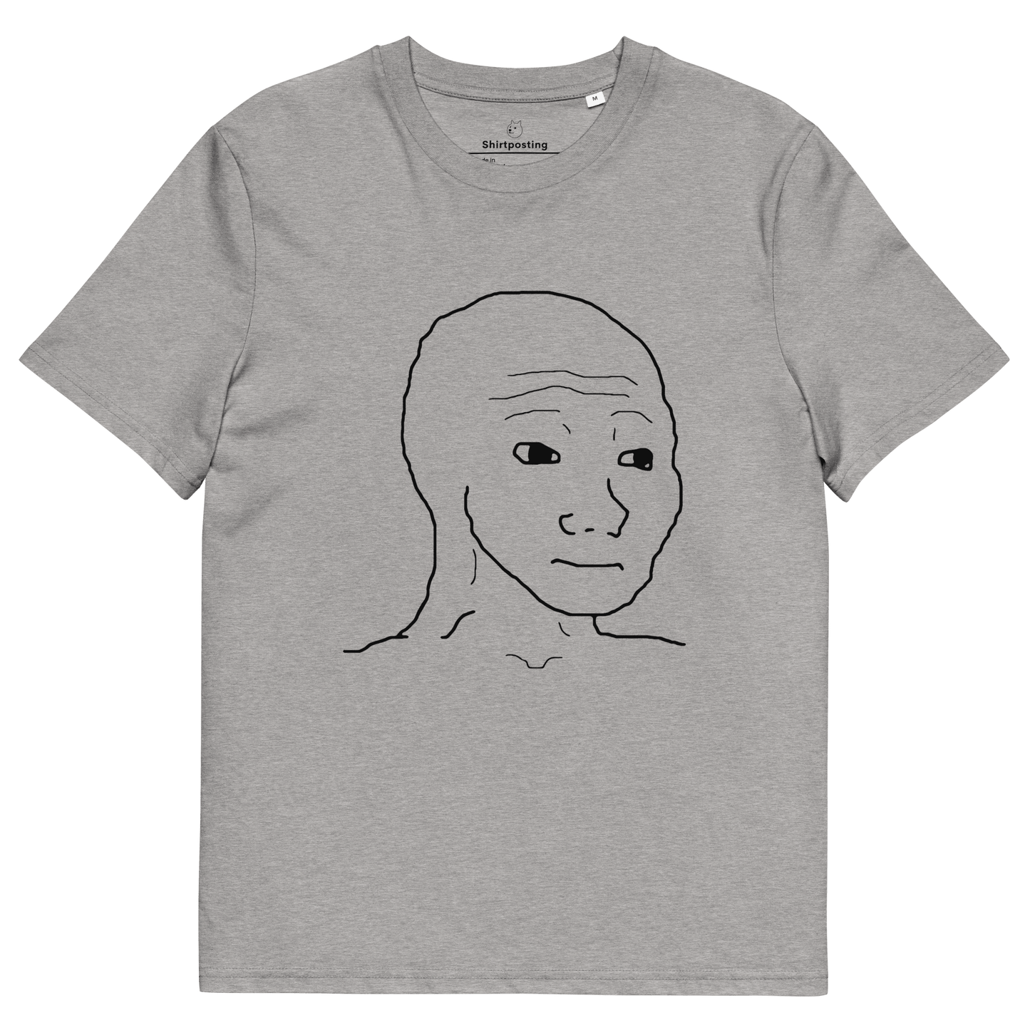 Wojak Premium Organic T-Shirt Meme - Heather Grey | Shirtposting
