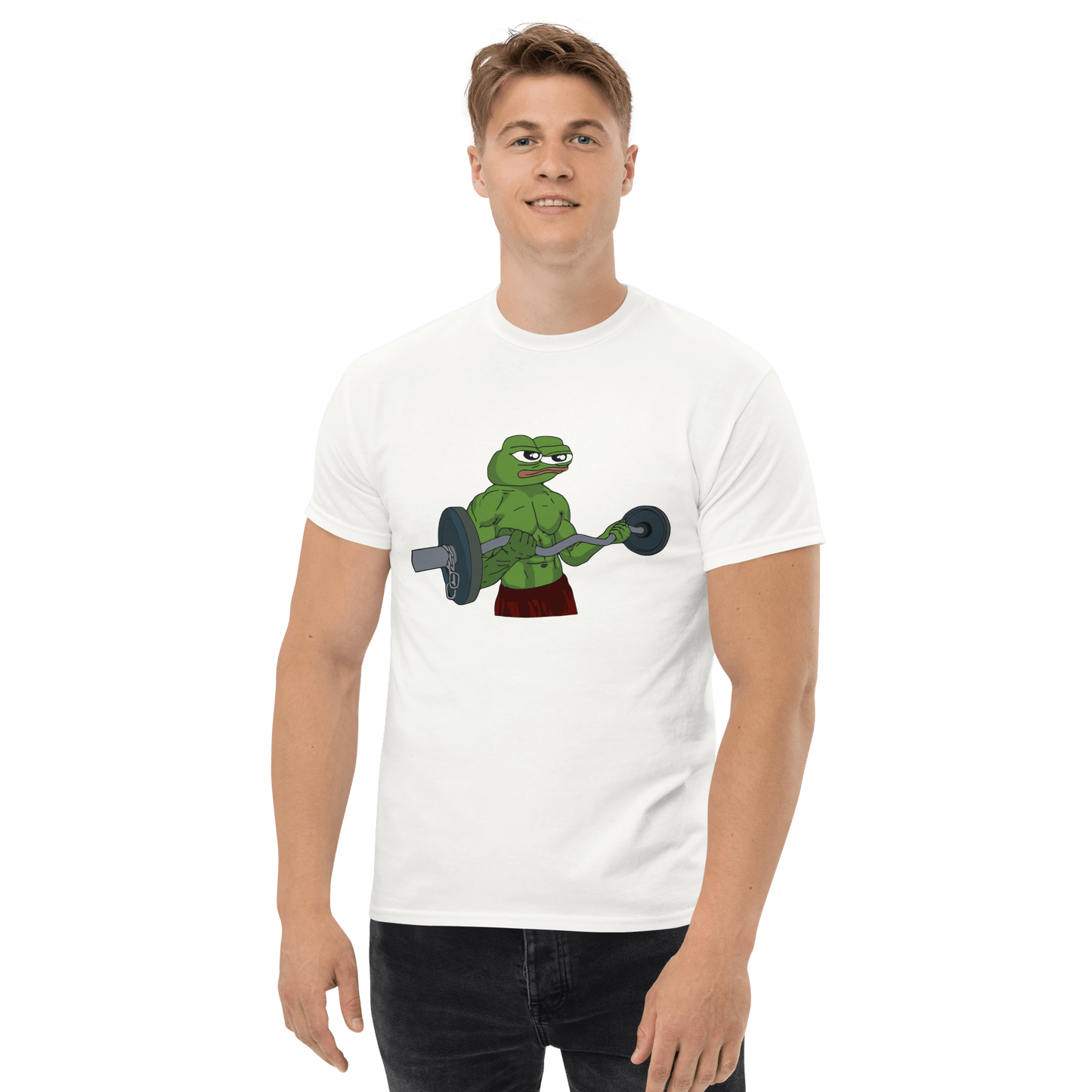 Working Out Pepe Classic T-Shirt Meme - Ash | Shirtposting