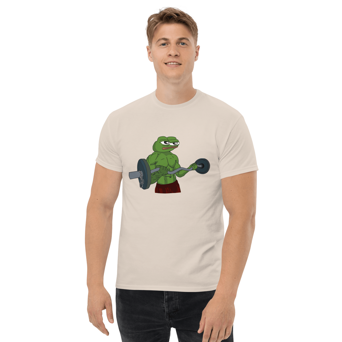 Working Out Pepe Classic T-Shirt Meme - Ash | Shirtposting