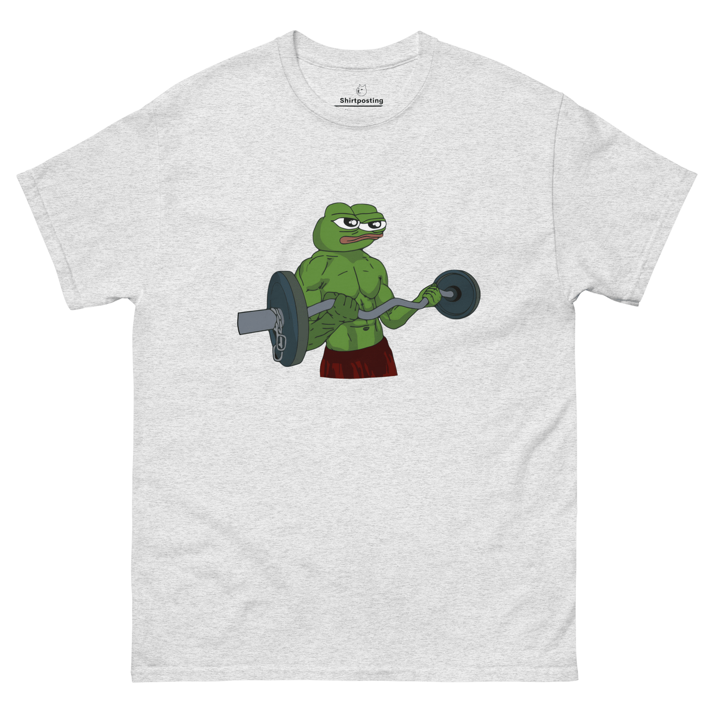 Working Out Pepe Classic T-Shirt Meme - Ash | Shirtposting