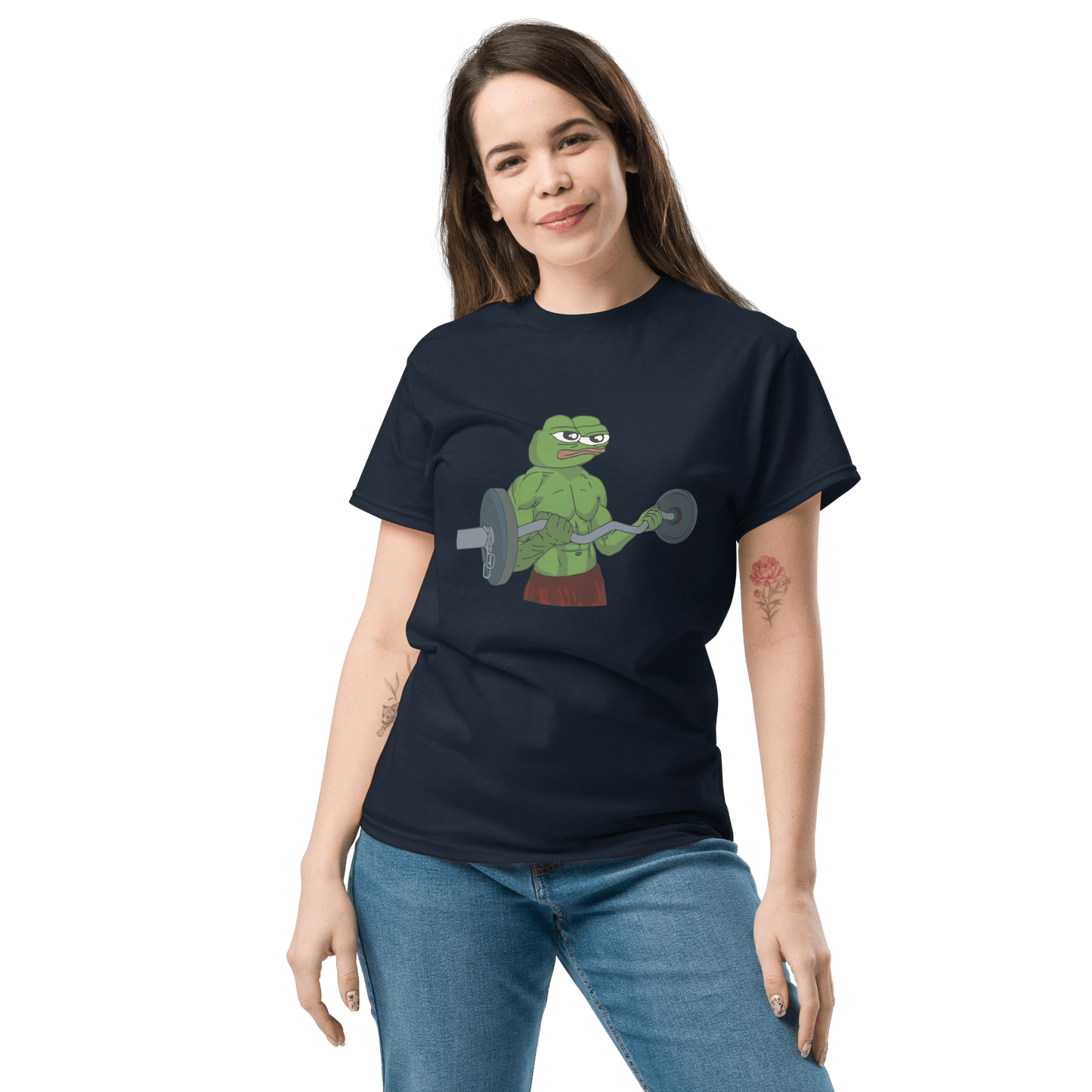 Working Out Pepe Classic T-Shirt Meme - Royal | Shirtposting