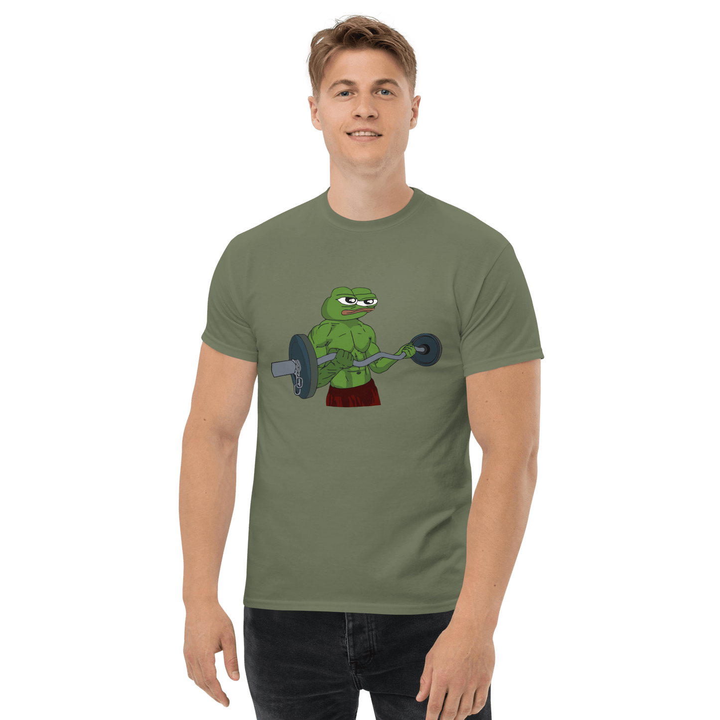 Working Out Pepe Classic T-Shirt Meme - Royal | Shirtposting